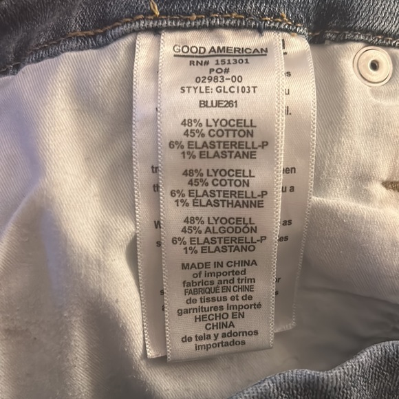 Good American Good Legs Crop Distressed Skinny Jeans Super Stretch Denim 12/31 - Picture 6 of 9